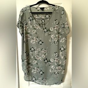 Gently used polyester floral print blouse